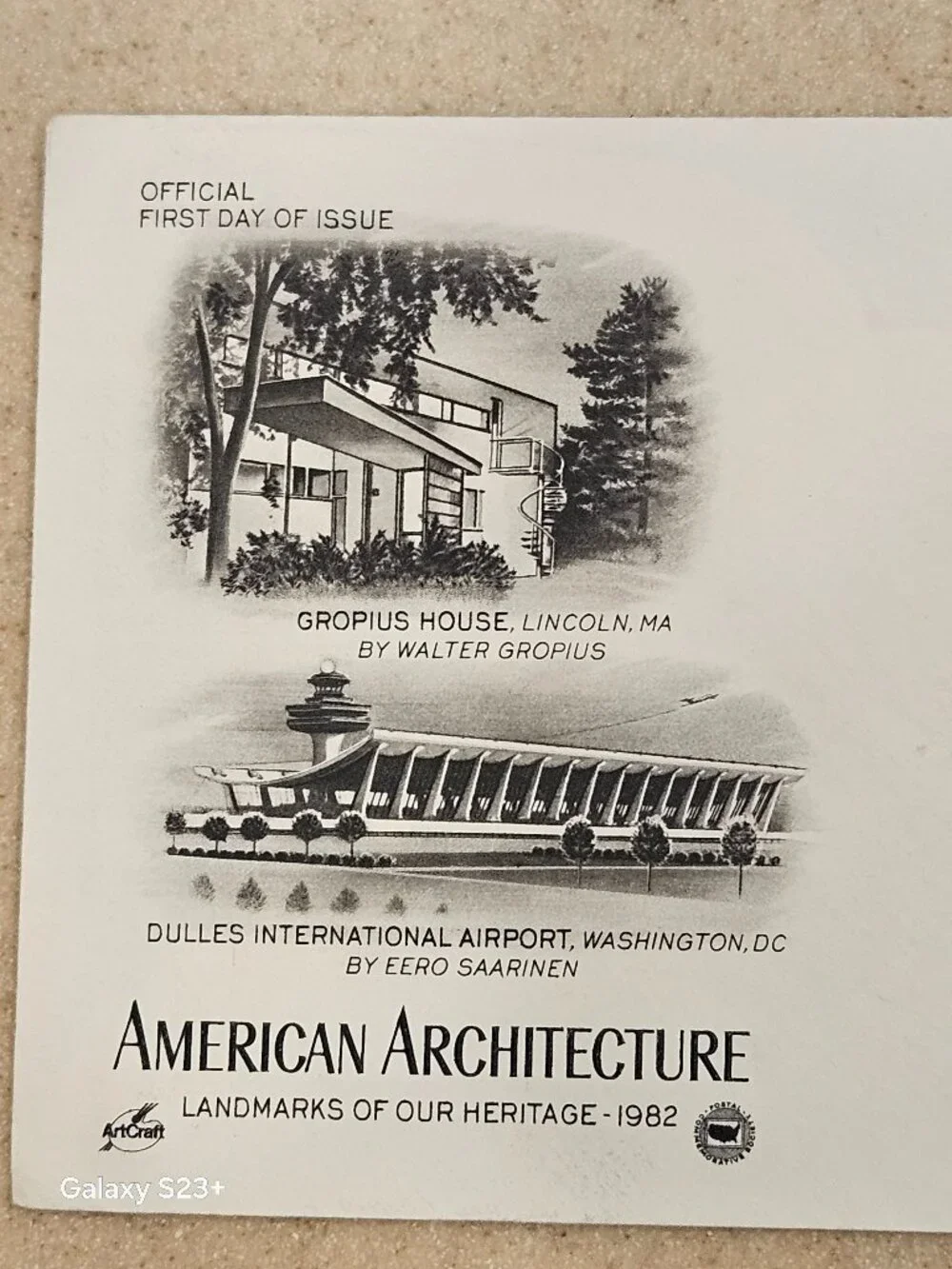 USPS 1ST DAY ISSUE COVER AMERICAN ARCHITECTURE DULLES GROPIUS STAMP ENVELOPE